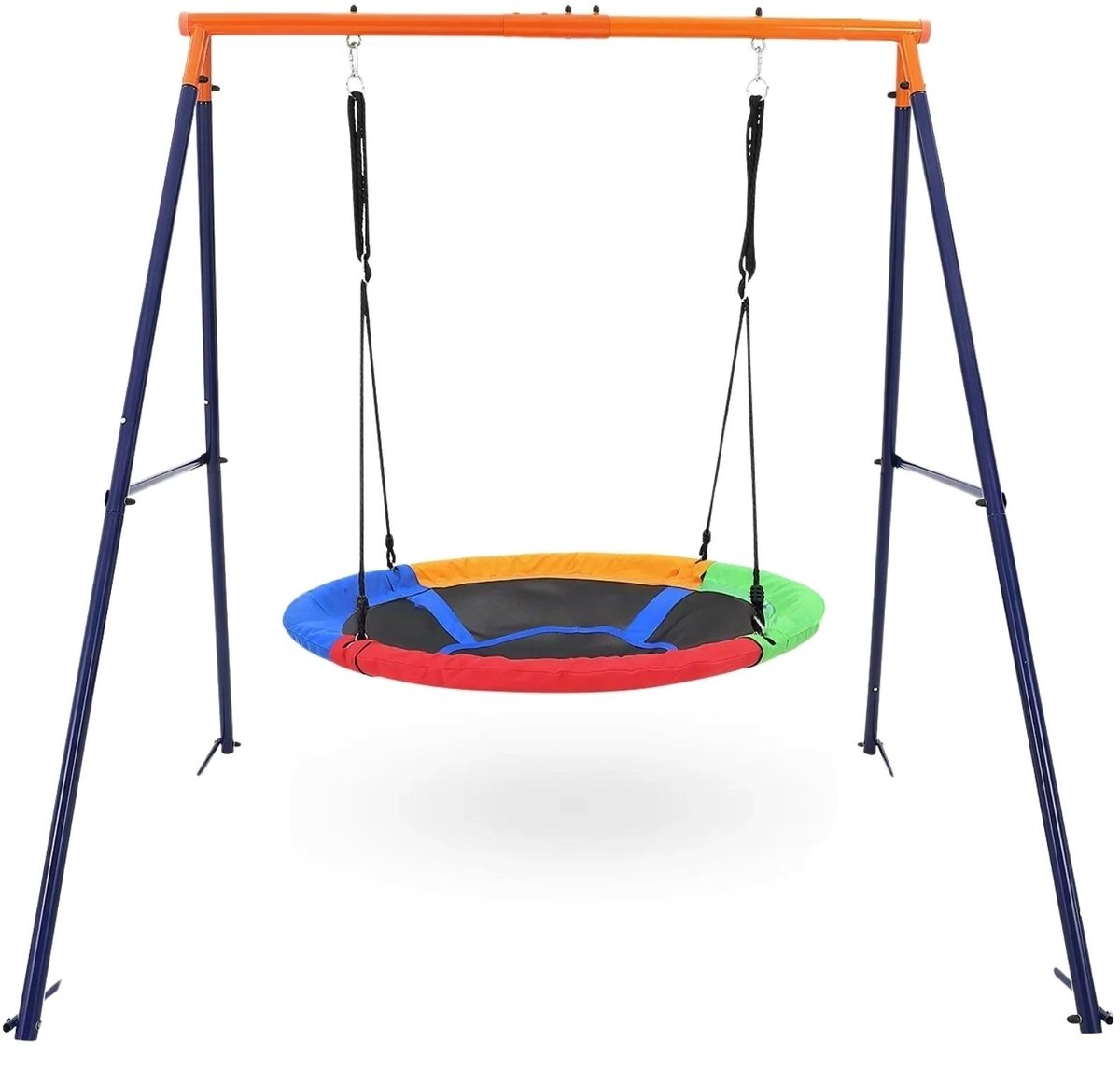 Schotel Schommel - buiten Rond Nestschommel Set met A-Frame Standaard, 200 kg Draagvermogen