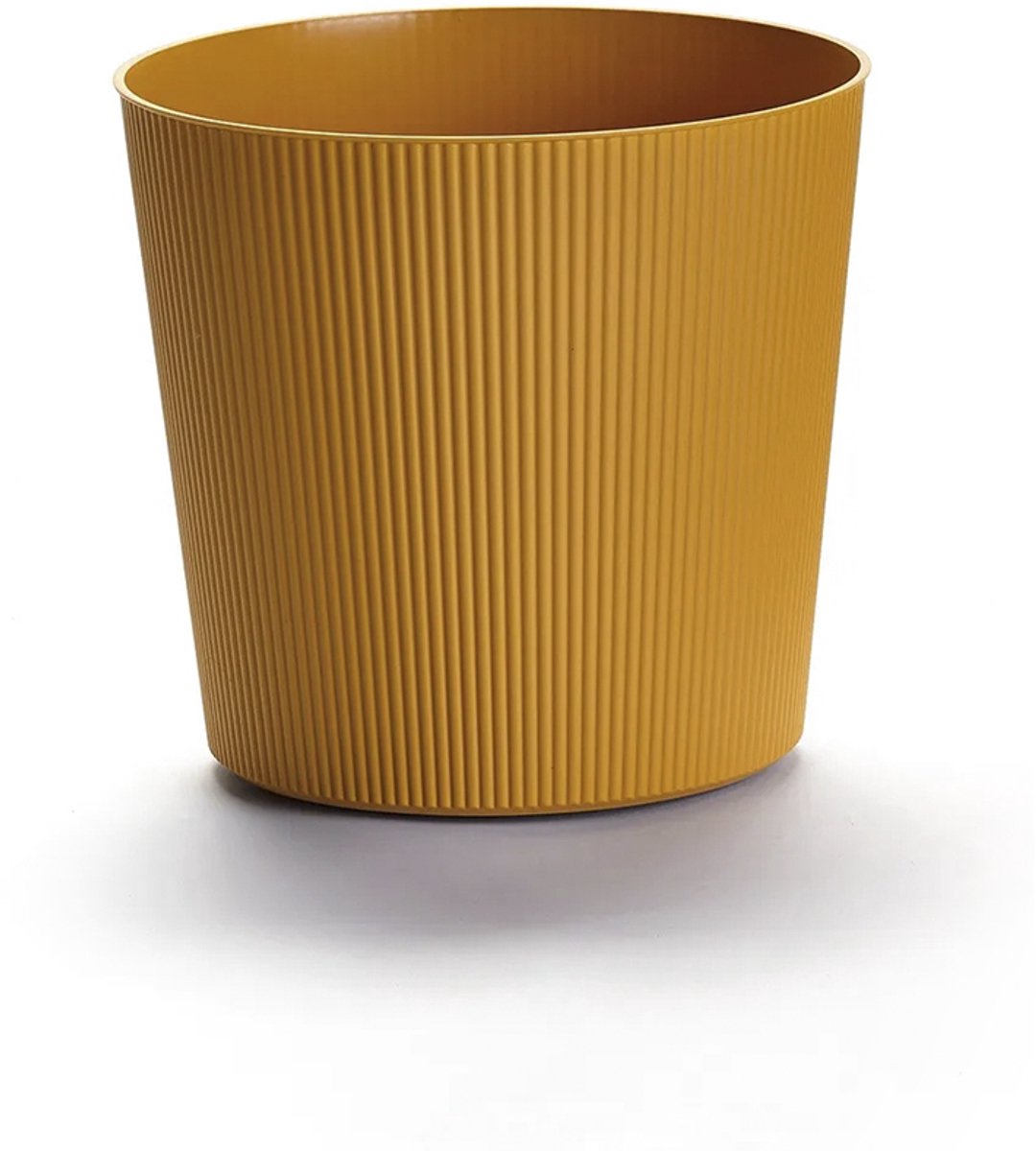 Gele bloempot FYRE 30cm op wielen - Mango