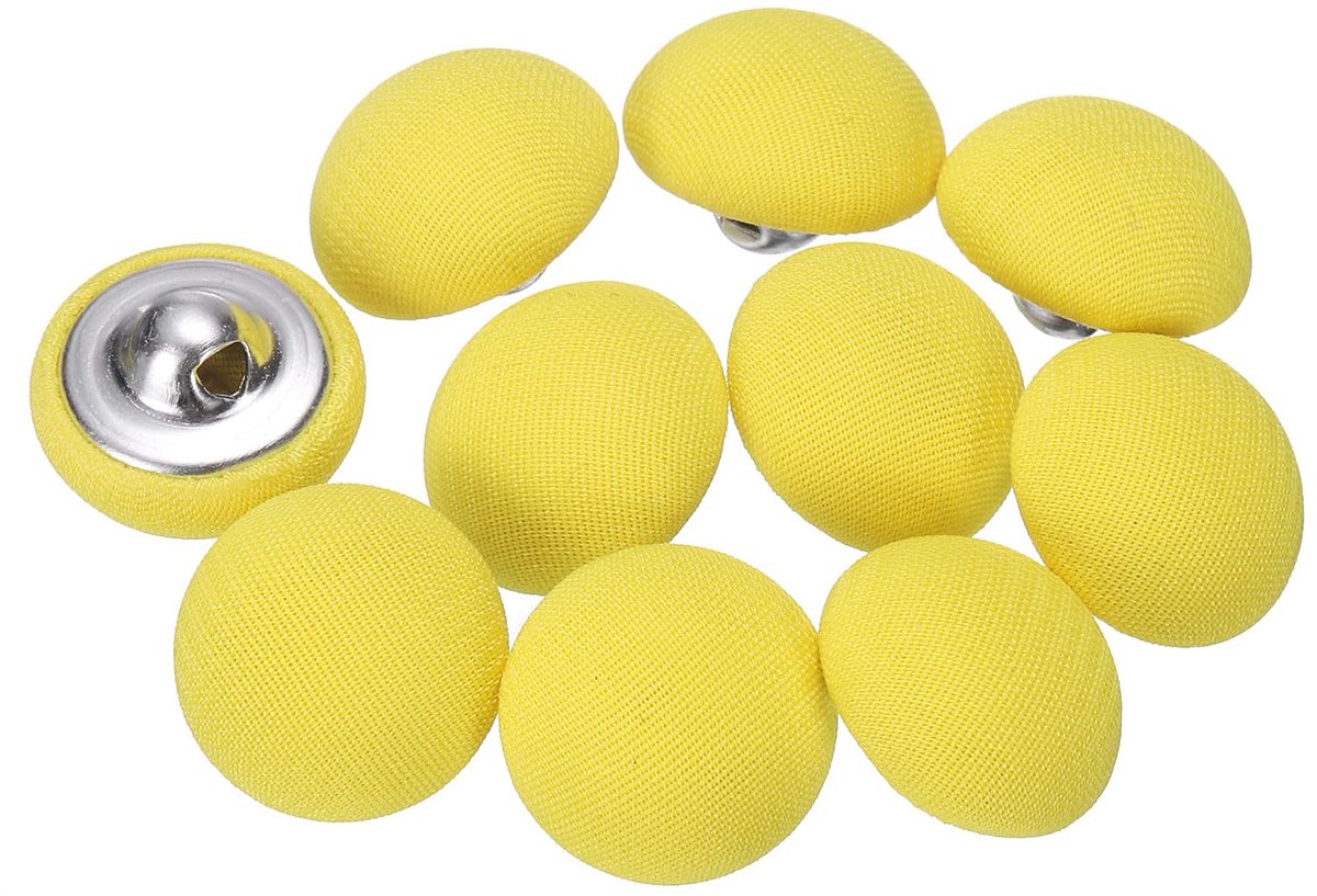 Knopen, 10 stuks, 15 mm, metalen schacht, ronde ogen, stoffen knopen, knutselknopen, vervangingsknopen voor doe-het-zelf voor naaien, kleding, pakken, mantels, blouses