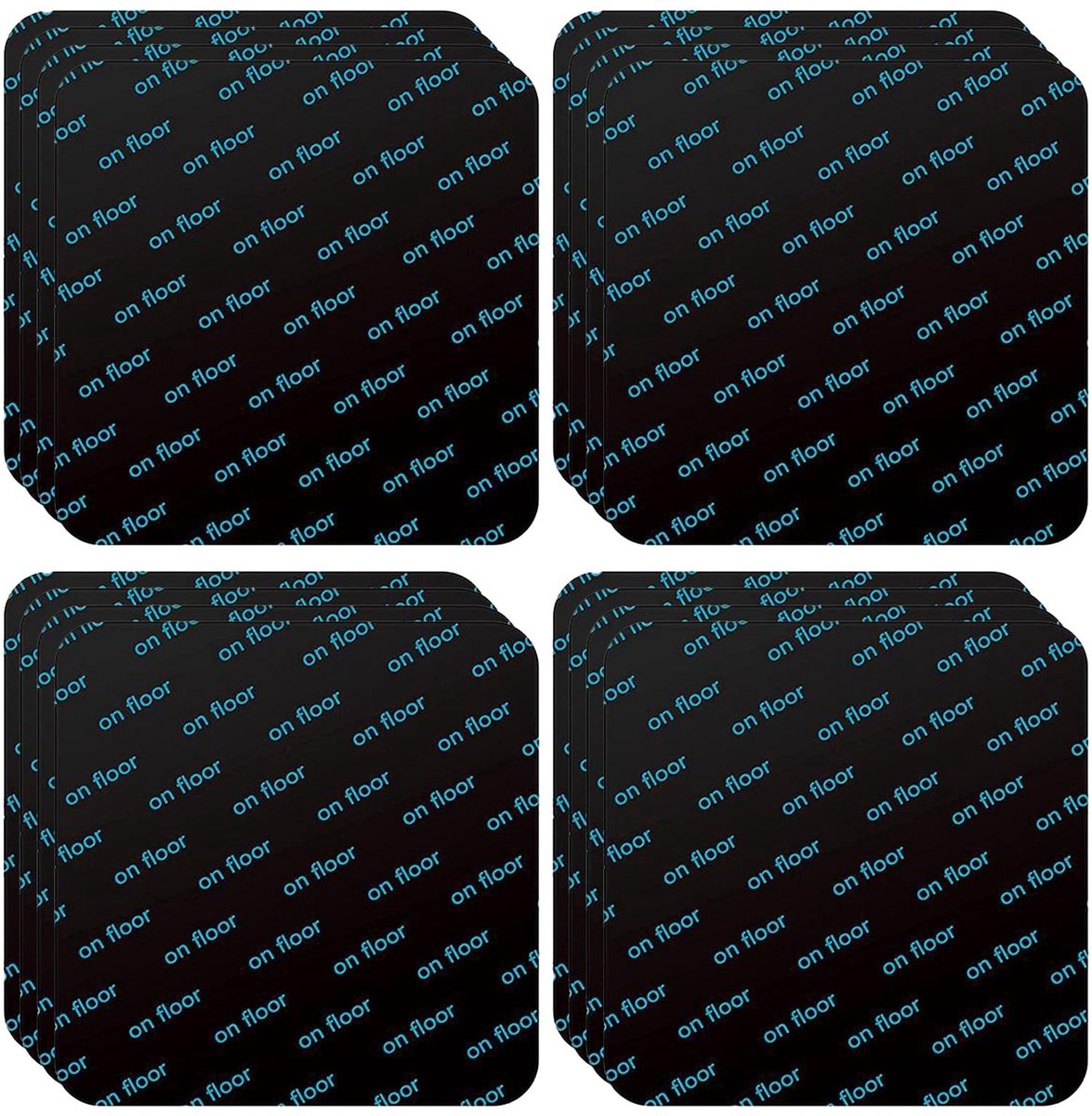 Antislipmat voor tapijt, 16 stuks, 10 x 10 cm, wasbare tapijtstoppers, antislippads, herbruikbare antislippads voor tapijten, zelfklevende anti-slip stickers (zwart)