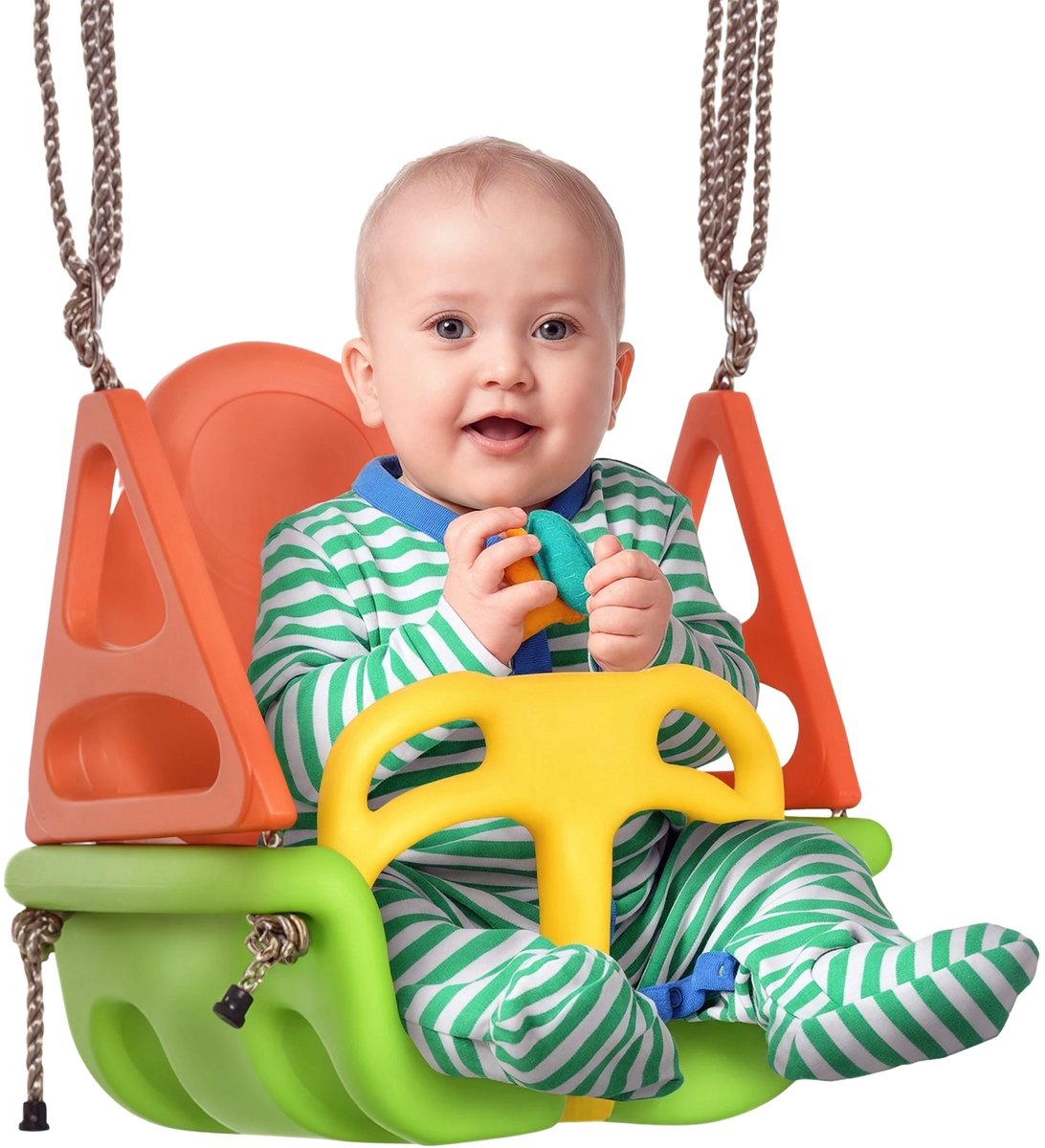 3-in-1 Babyschommel – Kinder Schommel met Verstelbaar Touw & Zitje – Groen