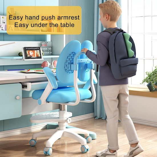 Kinder Bureaustoel - Studie Stoel - Thuis Leren - Verstelbare Diepte & Hoogte - 45 x 45 x 99 cm van Kinder — afbeelding 4