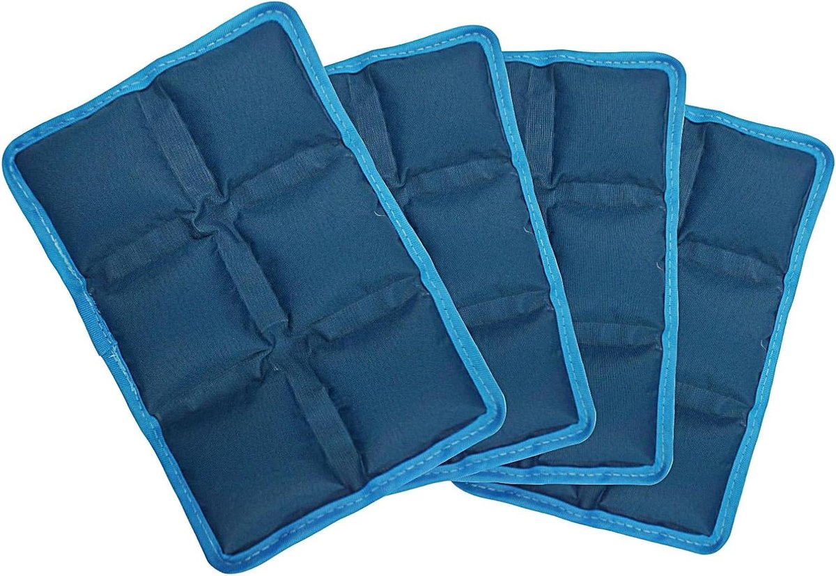 Lunchtrommel ijsblokjes - Koel elementen - Maaltijden koel houden - Water geactiveerde koeling - 15x10x1.7cm - Blauw