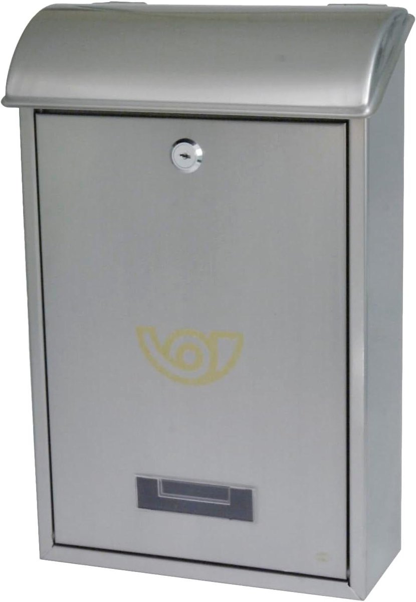 Buitenbrievenbus - Postbak - Post Ontvangen - Afsluitbare Deur - 40 x 25 x 10 cm - Zilver
