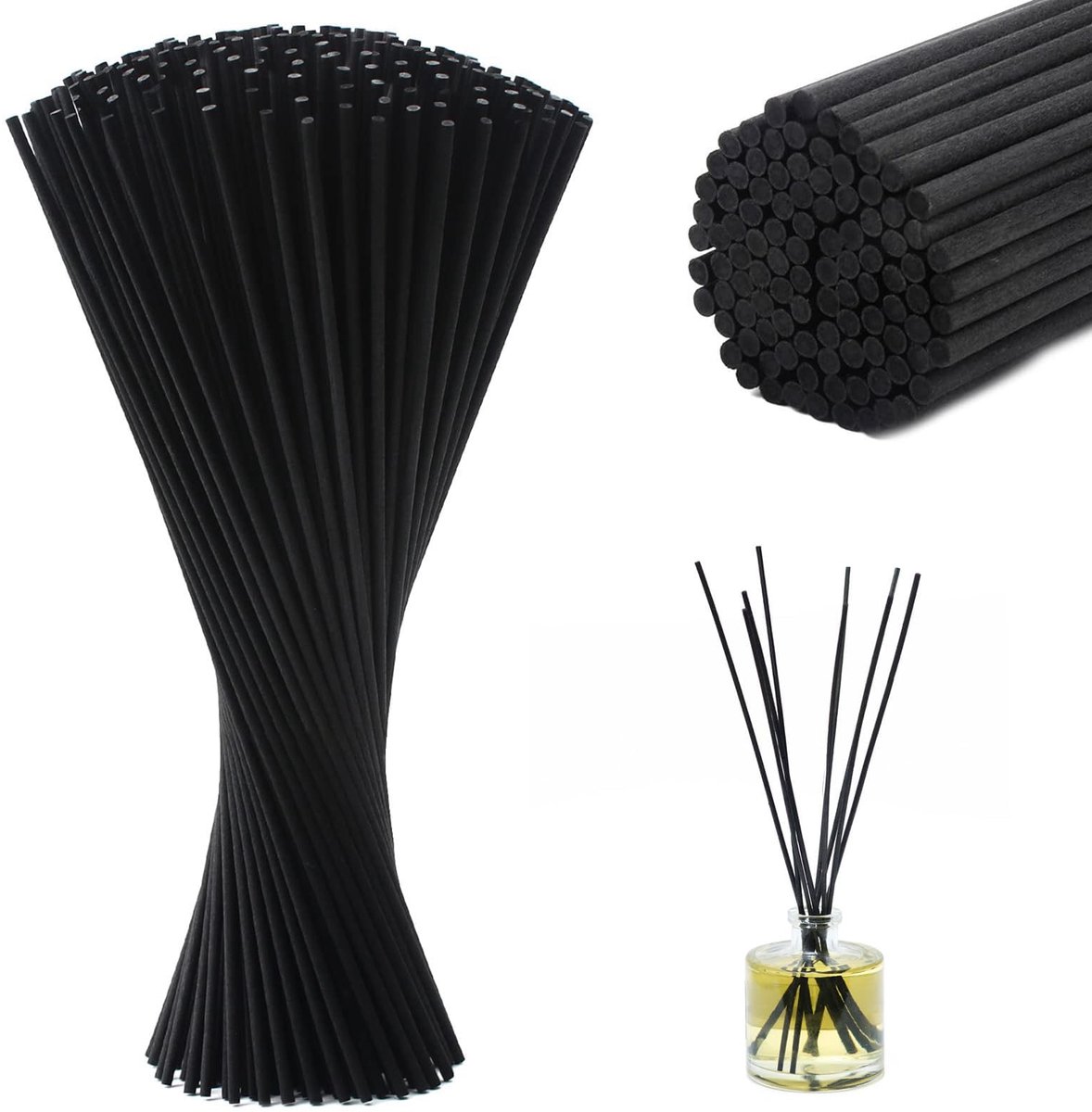 60 stuks geurstaafjes, 30 cm x 3 mm, voor keuken, badkamer, woonkamer, huisgeur, diffuser voor huis, stok, rietje, diffuser