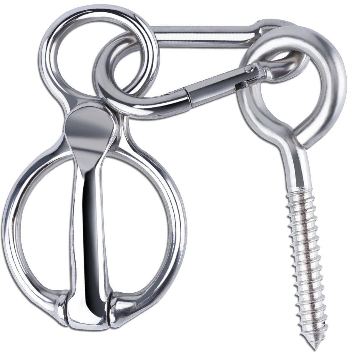3 Stks Heavy Duty Horse Tie Ring, Duurzame Rvs Tie Ring voor Paarden met Oogbout Horse Tie Post voor Quick Release Safety Horse Accessoires