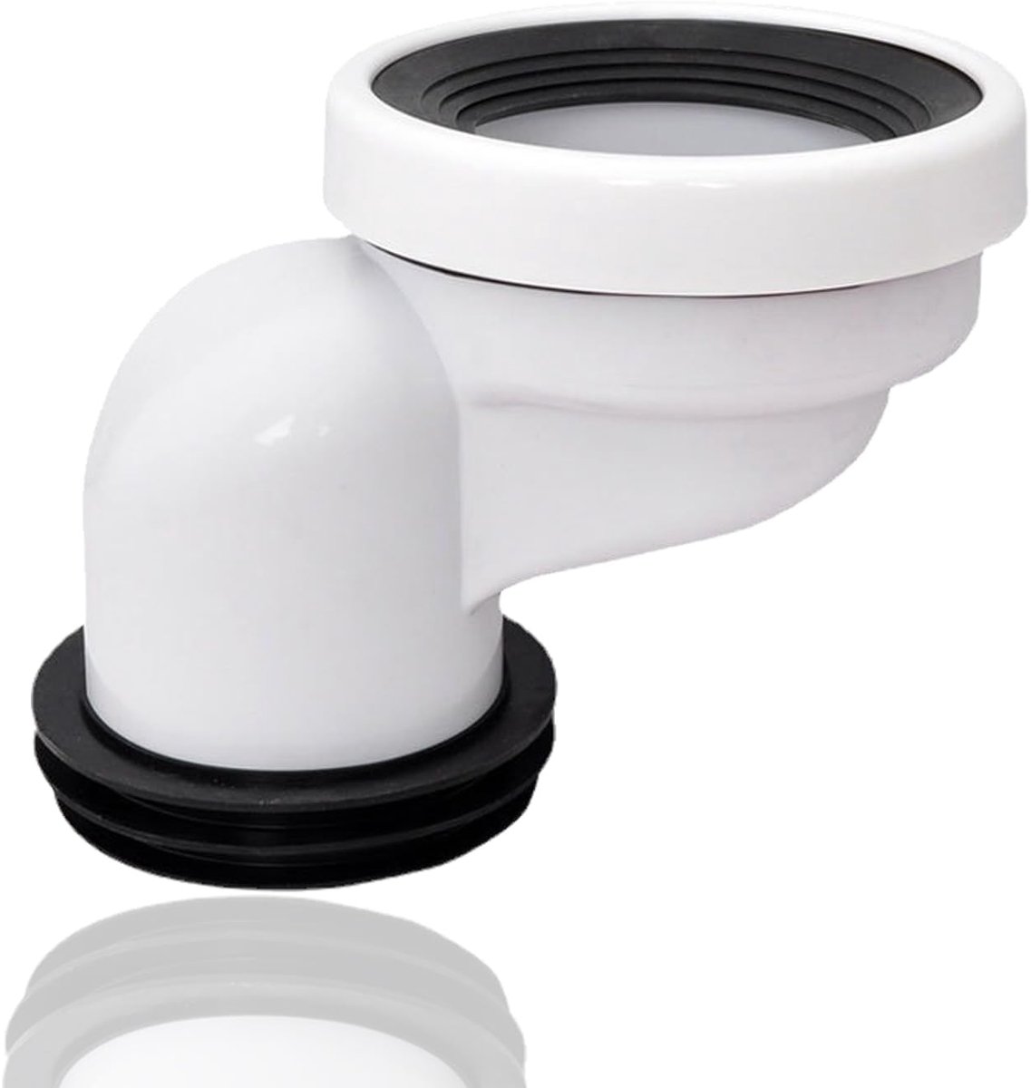 10 cm verspringende wc-aansluitbuis, kunststof, excentrisch, schuin, stijf, buismondstuk, afvoer, rechte excentrische aansluitarmatuur