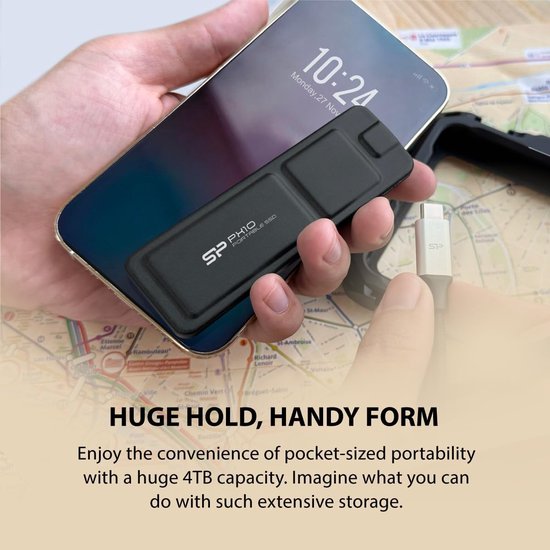 Draagbare SSD - Externe Opslag - Bestanden Meenemen - Hoge Snelheid - 2 TB - Zwart — afbeelding 4