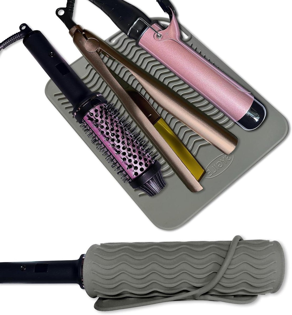 Hittebestendige mat - Siliconen onderlegger - Haarstyling beschermen - Glijdt niet weg - 28 x 19 cm - Mintgroen