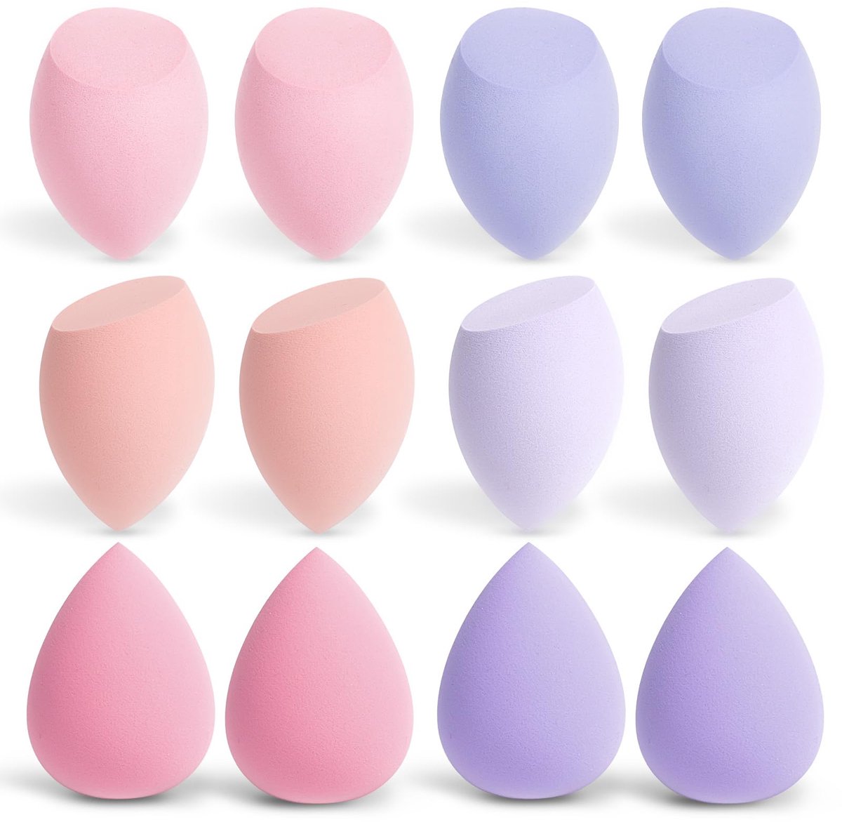 12 stuks make-upspons, foundation, beauty-blender, make-upspongenset, beauty-spons voor vloeibare foundation, poeder, foundation, puf, cosmetica-gereedschap