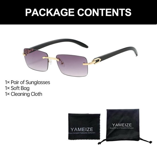 Rimless Zonnebril - Metaal Montuur - Buiten Activiteiten - UV400 Bescherming - Unisex Model - Zilver — afbeelding 3