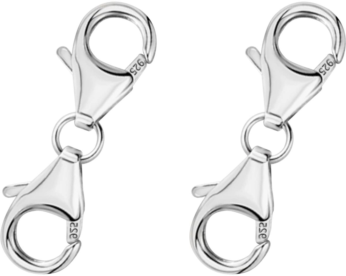 Pakket van 2 925 verguld sterlingzilver dubbele karabijnsluiting goud, armbanden sluitingen, armbandverlenging, kettingsluiting, sieradensluitingen, enkelbandsluitingen
