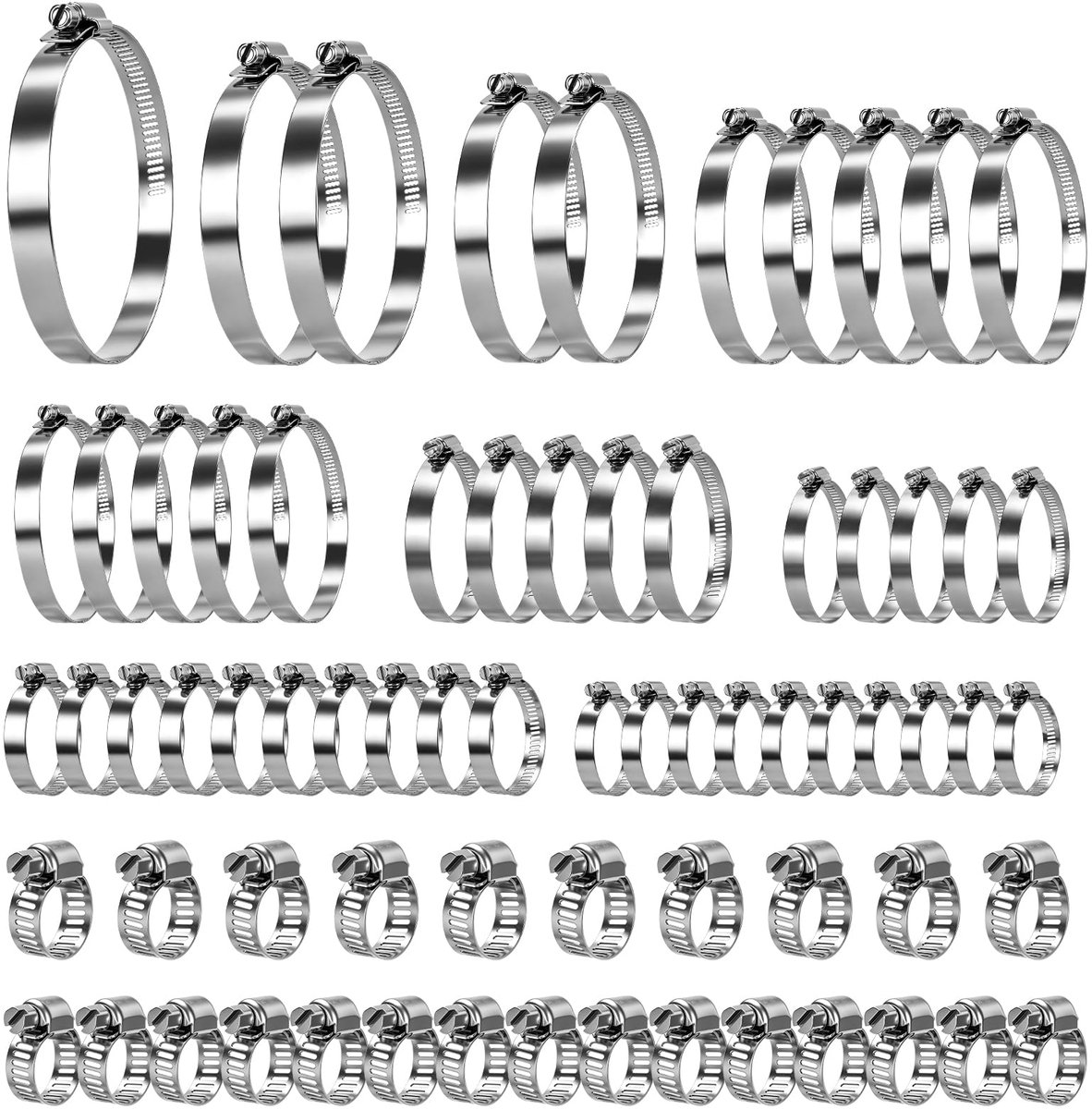 Slangklemmen 6-127mm - RVS 304 Leidingclips voor Gasleiding, Waterleiding en Auto (Hoge Duurzaamheid)