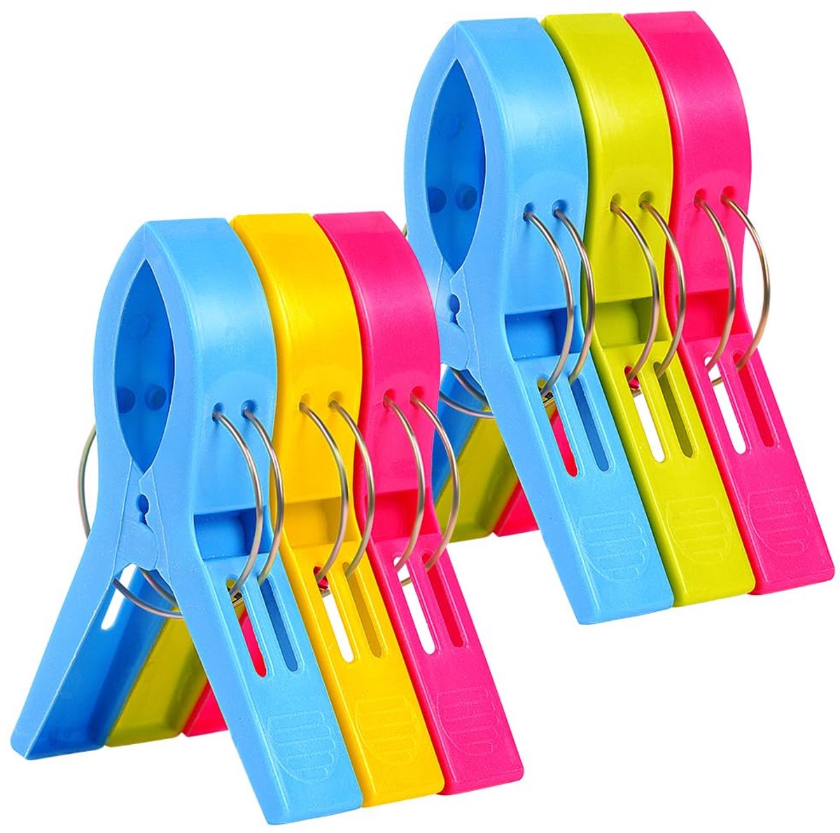 Wasknijpers, 6 Stuks Handdoekklemmen, Plastic Strandhanddoekclips, voor Zwembad Stoelen Wasserij, Houd uw Handdoek Tegen Blazen Weg