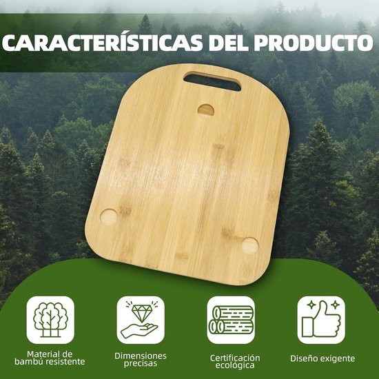 Keukenmachine Rolplank - Mobiele Keukenmachine - Keuken Werkblad - Massief Eiken Hout - 38x31cm - Natuurlijk Hout — afbeelding 4