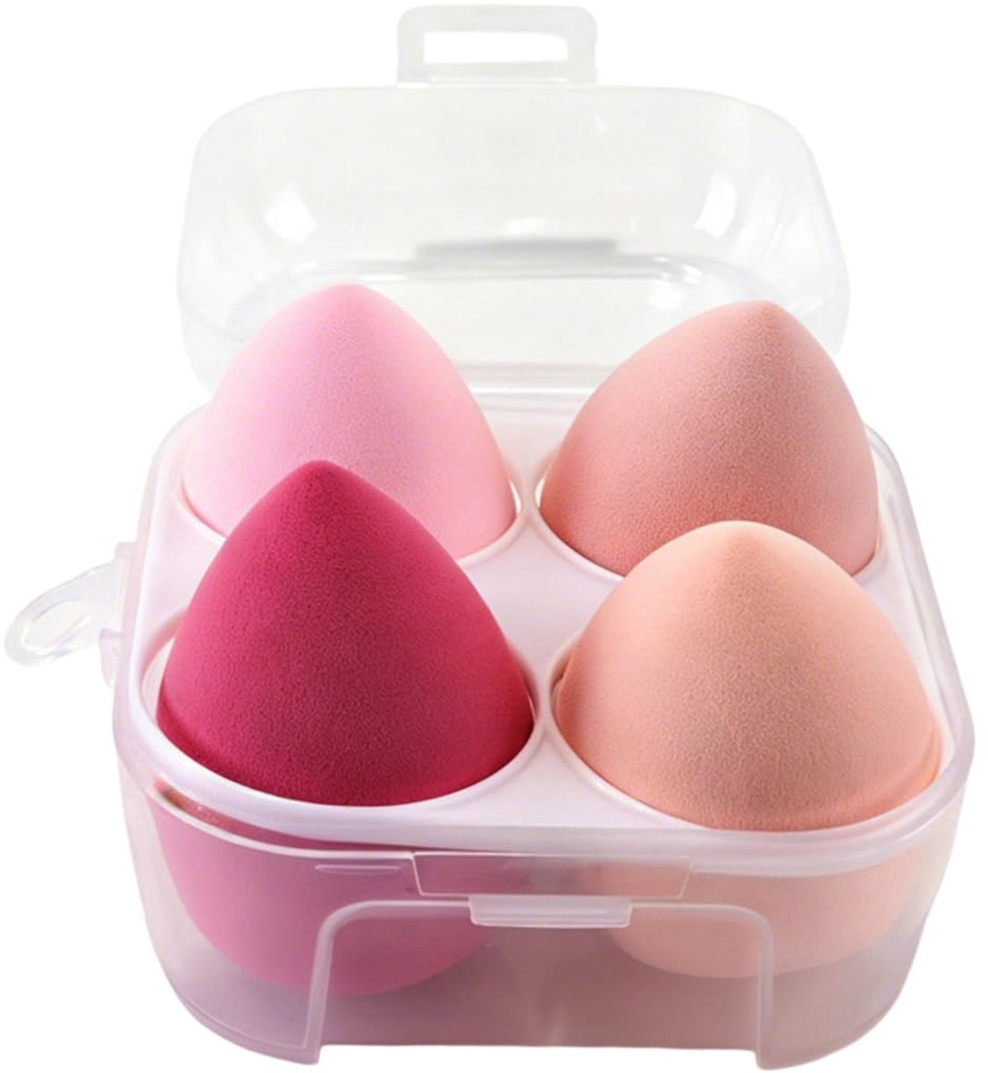 Make-up Sponges 4 Pack Niet-latex mengsponzen Lichtroze voor Liquid Cream Powder Foundation Set