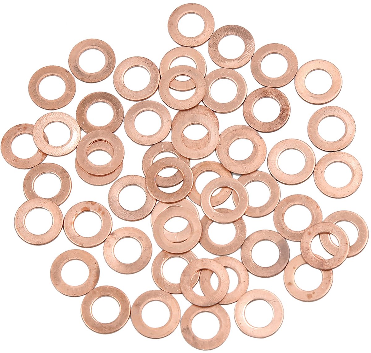 ABSOPRO Koperen sluitring 8 x 15 x 1 mm platte afdichtring (set van 50)