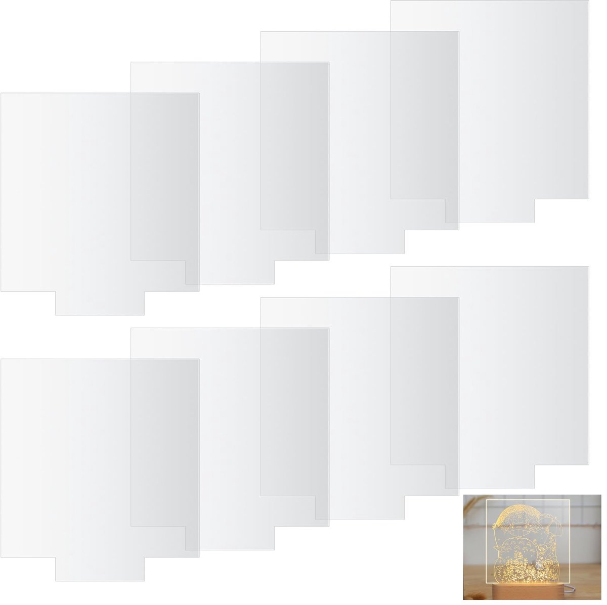 Acrylplaten, transparante acrylplaat, 2 mm, vierkant, 15 cm, voor led-lichtbasis, voor doe-het-zelfprojecten