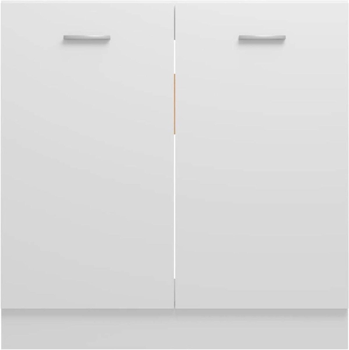 Wastafelonderkast Keuken - Keukenmeubel Opbergkast - Keuken Organiseren - Twee Deuren Plank - 80 x 46 x 815 cm - Wit