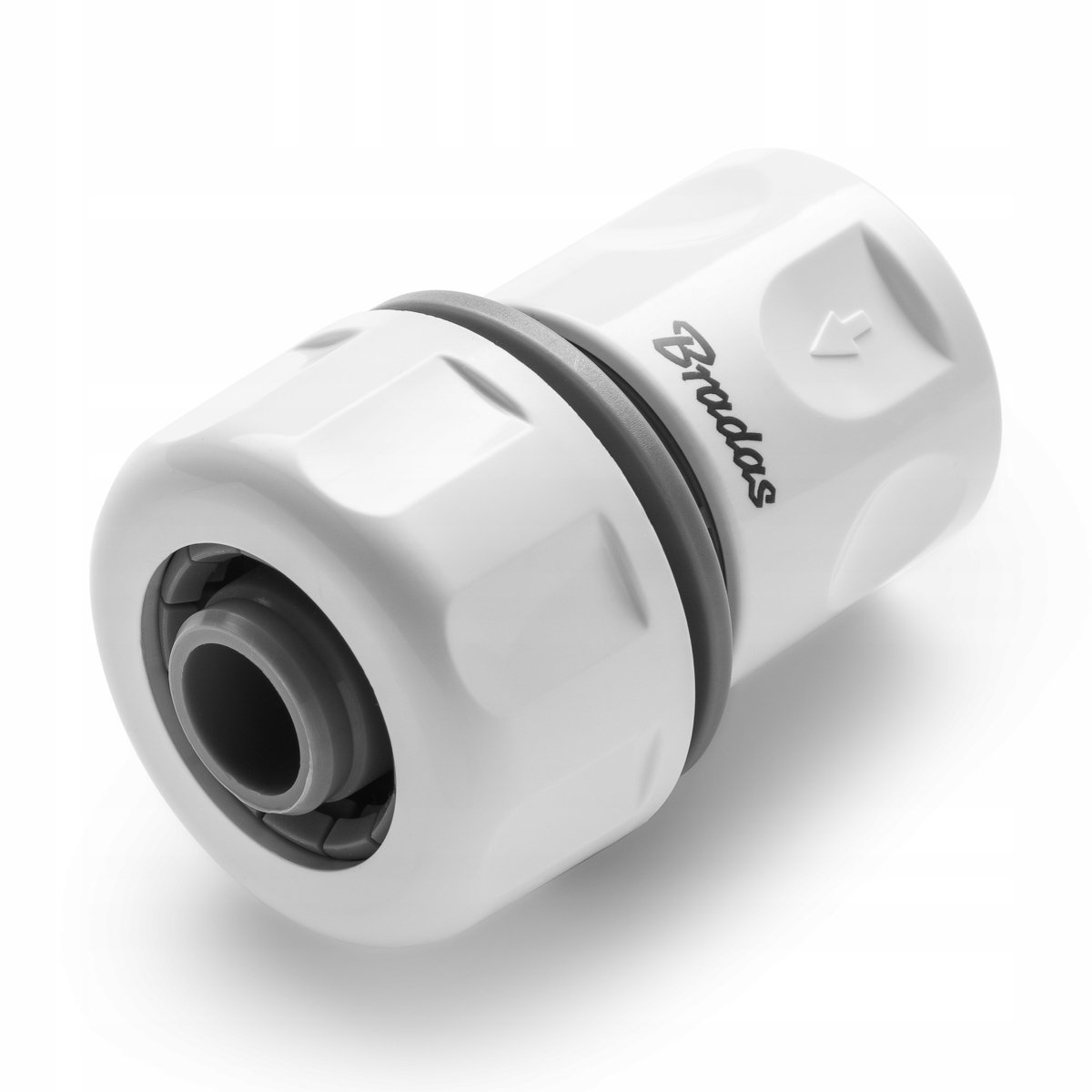 Bradas Tuinslang Koppeling 3/4" met Stopfunctie - Wit/Grijs