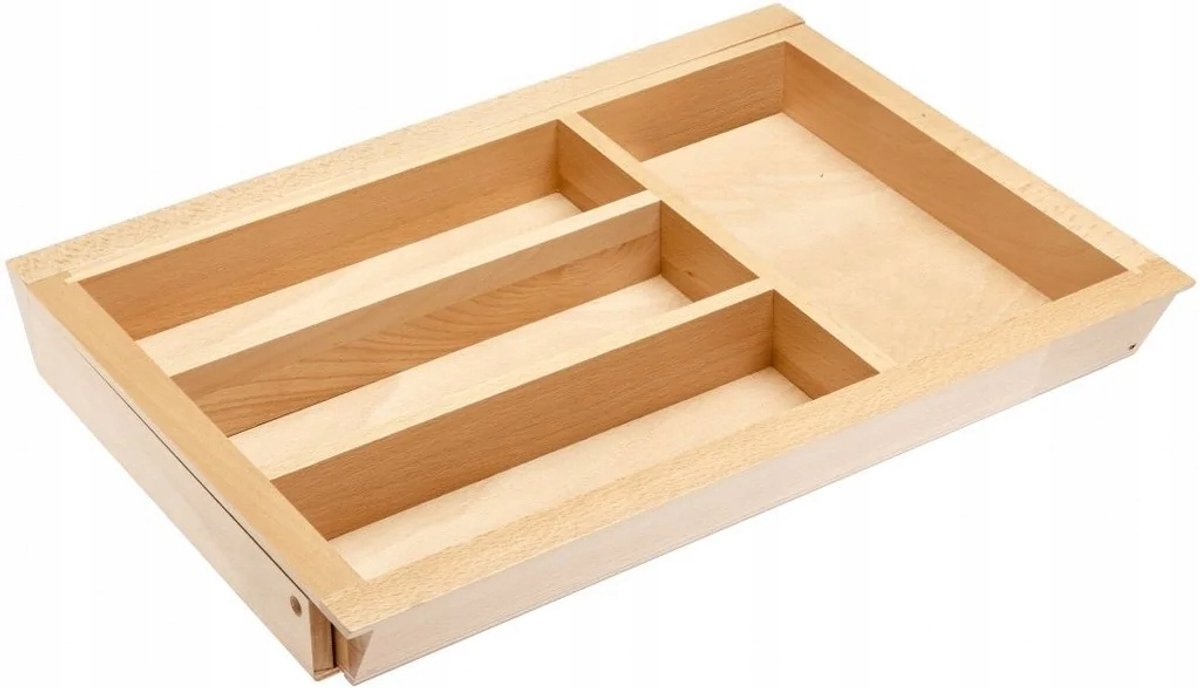 Houten Bestekbak Lade Organizer - Verstelbaar Beukenhout 40-60 cm