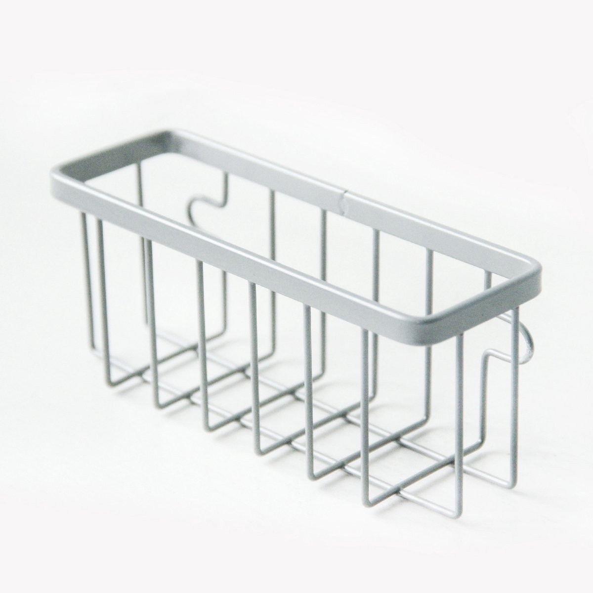 Roestvrij keuken-/badkamerplankje (geschikt voor sponzen, schuursponsjes en zeep), afmetingen 14,5*5*6,5 cm, inclusief zelfklevende bevestigingsaccessoires en een extra zuignap-Grijs