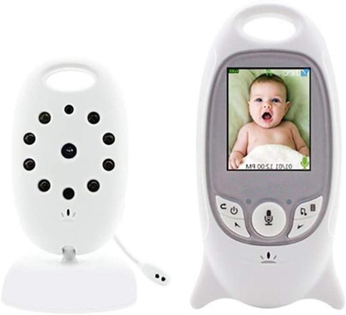Babyfoon Met Camera - Video Monitor - Baby Bewaken - Tweerichtingsgesprek - 2.0 Inch Display - Wit