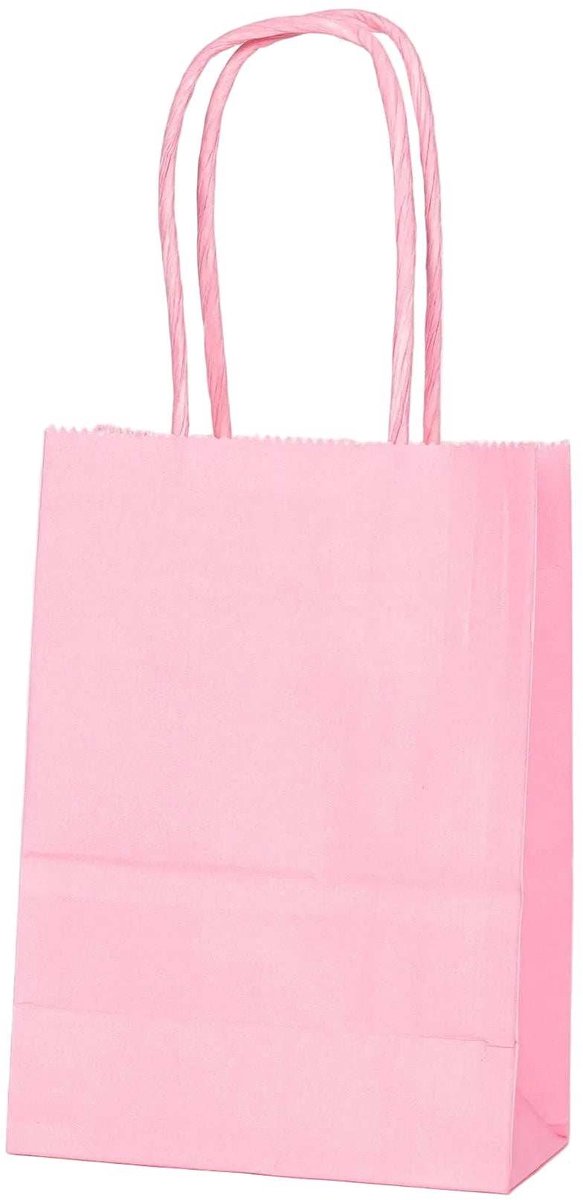 Papieren Draagtas - 60 Stuks -Licht Roze- 11x15x6cm - Papieren Tasjes - Kraft Tas - Tassen - Cadeau Tas - Hoogwaardig Kraft Papier - Eco-vriendelijk - Ideaal voor Geschenken - Lasentopack