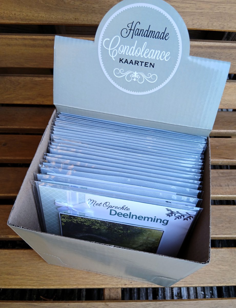 Wenskaarten - luxe rouwkaart - wenskaart box - zakelijke condoleancekaart box - 24 wenskaarten - assorti rouwwenskaart - condoleance wenskaarten