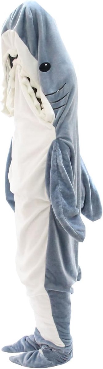 Deken Onesie - Slaapzak Hoodie - Comfortabel Slapen - Extra Zacht Flanel - 37x30x4 cm - Blauw — afbeelding 3