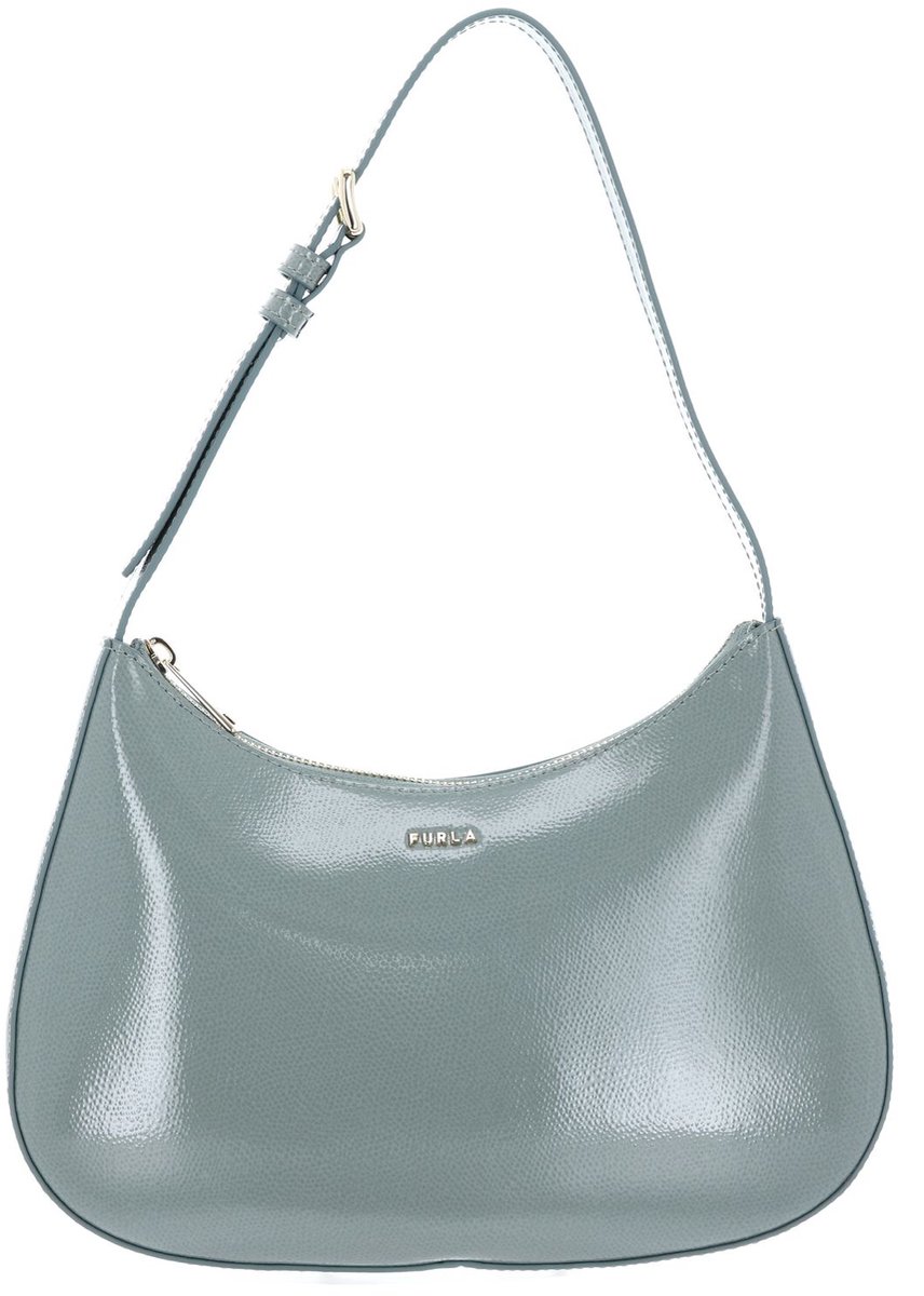 FURLA Leren schoudertas Margot Shoulder Bag Winter Sky blauwgrijs