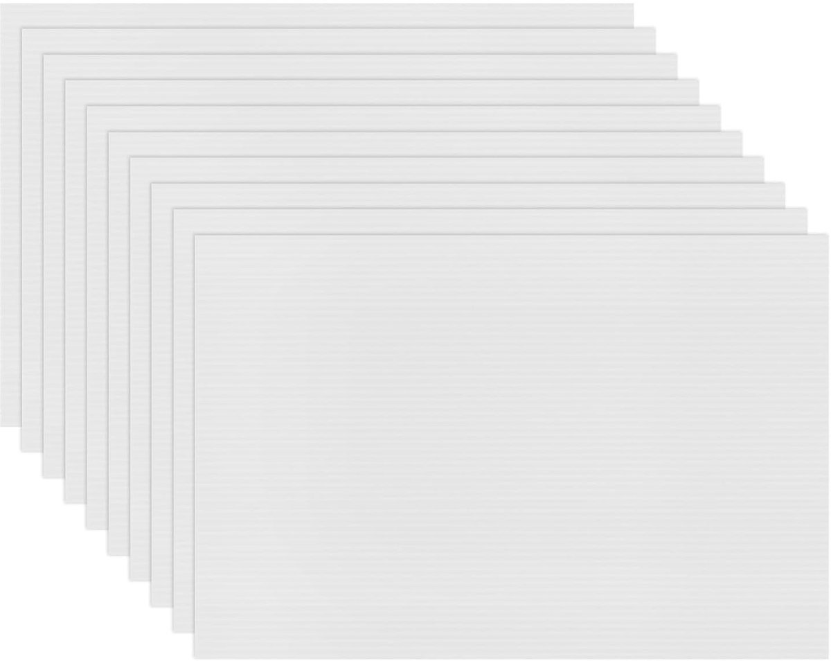 10 stuks gegolfde kunststof platen, 30 x 45 cm, waterdicht, leeg, voor tuinborden voor verkoop in de garage, dikte 3 mm, wit