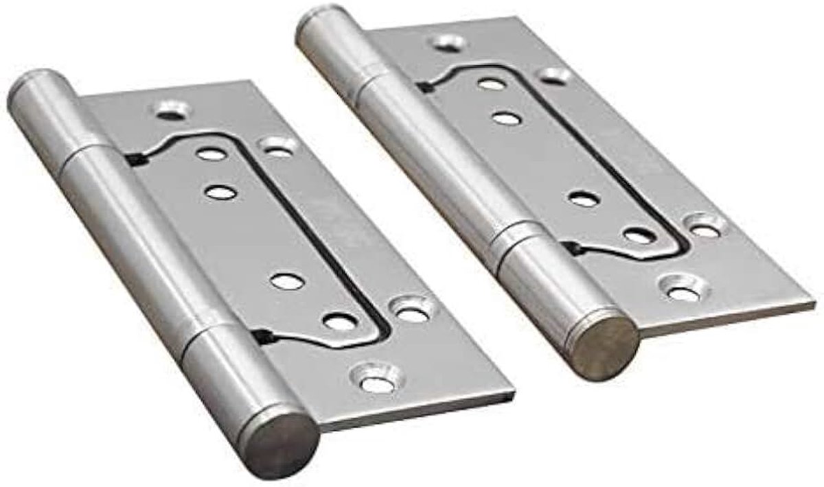 Scharnieren, 4 stuks, roestvrij staal, deurscharnieren, deurscharnieren, beslag, dikte 3 mm, zilver
