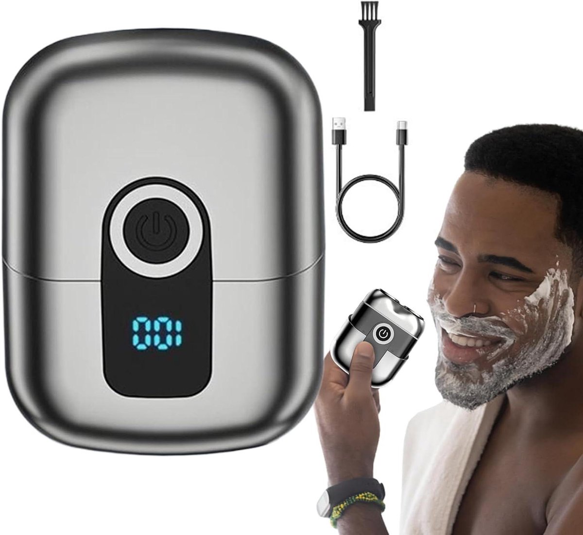 Elektrisch Scheerapparaat Mannen - Draagbare Scheermachine - Reizen en Dagelijks - Waterdicht Snel Opladen - Compact Formaat - Zwart