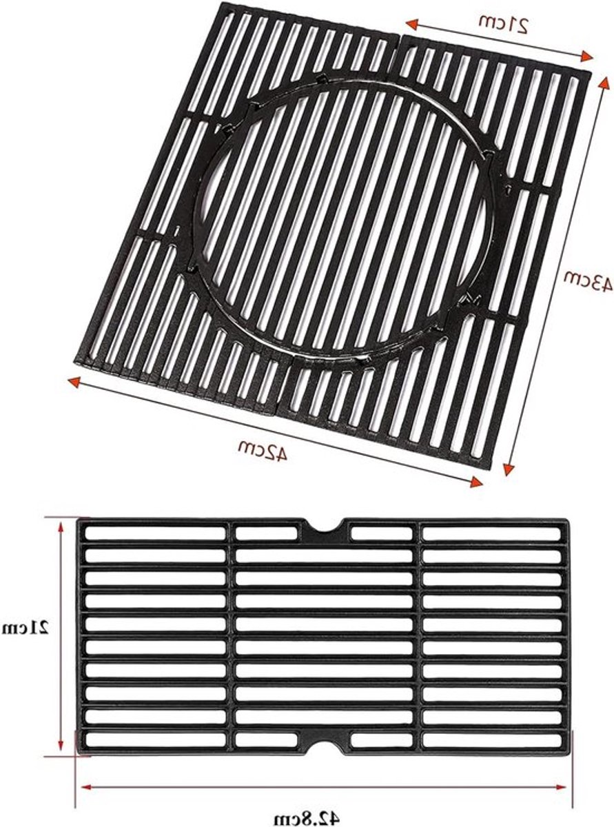 Switch Grid Rust-in-Rust Systeem 43 x 42 cm voor Enders Boston 3, Monroe Pro 3, Charbroil en Barbecook Siesta 310 - Grillrooster Vervangingsonderdelen voor Barbecues