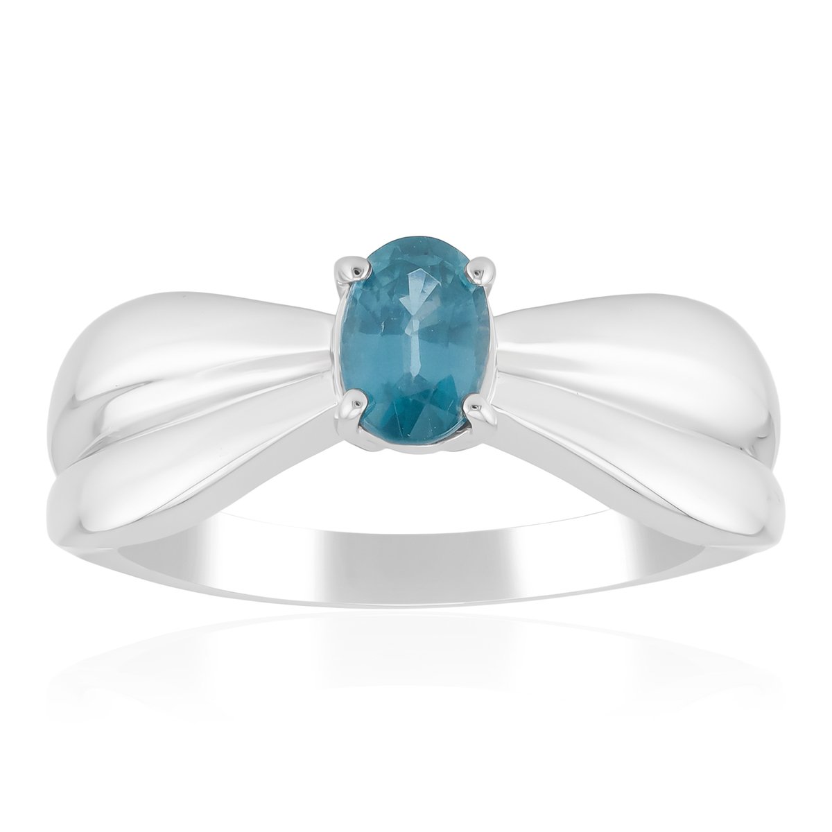 Cavill - Zilveren ring met groene kyaniet 0,54 ct - 925 sterling zilver rhodium - Ovaal geslepen edelsteen - Moderne elegante ring