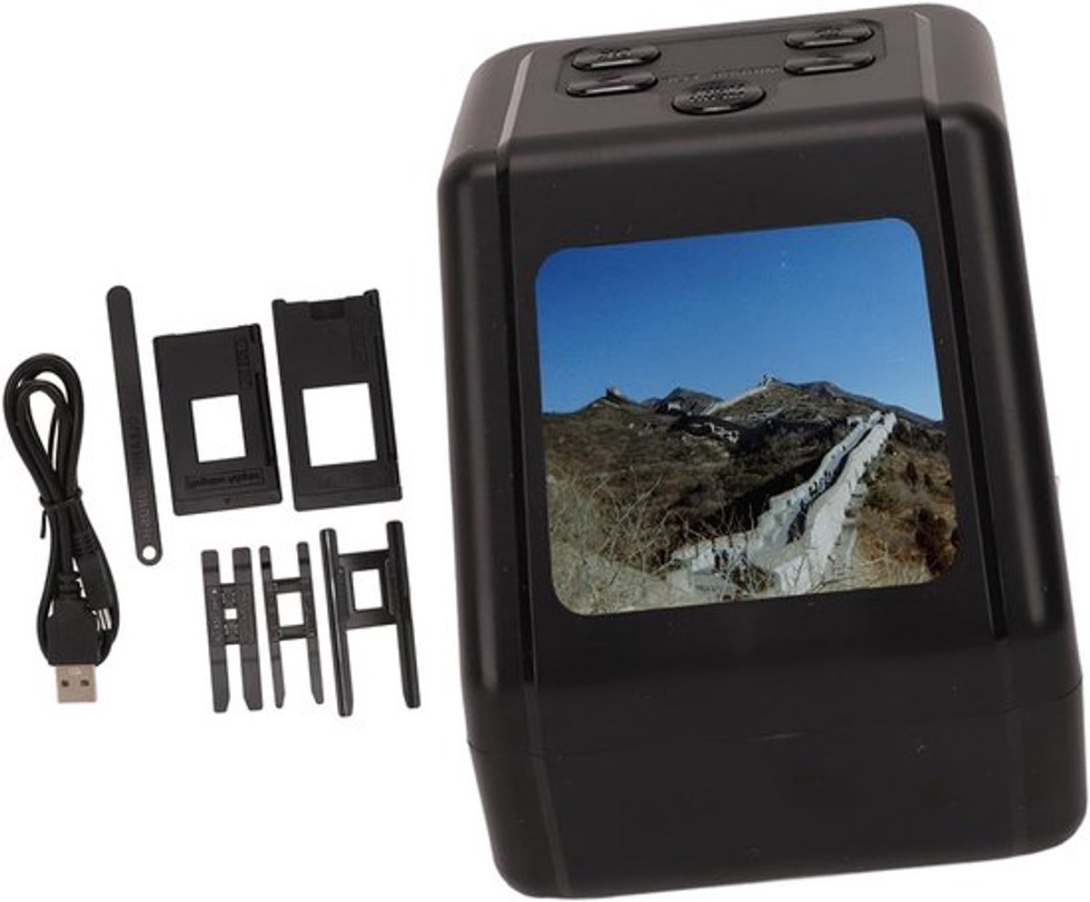 Digitale Filmscanner voor Negatieven en Dia's, Converteert 135, 126, 110, Super 8 en 8mm naar 22MP JPG Afbeeldingen, 2 Inch Scherm, Geschikt voor Fotoarchivering en Digitalisering
