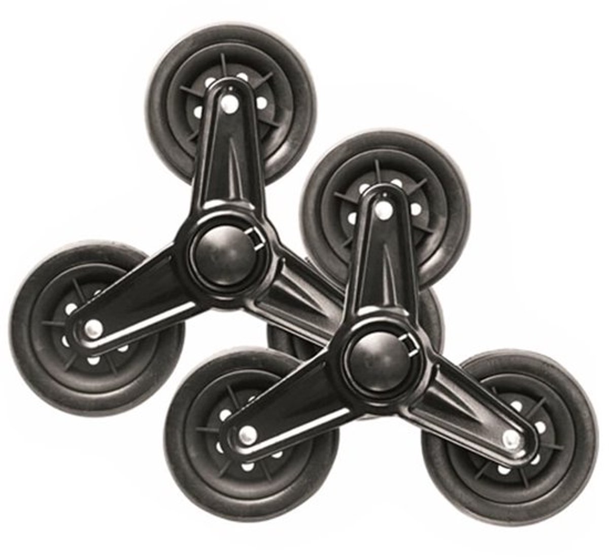 Boodschappenwagen voor zwaar belastbaar gebruik - Vervangende Wielen - Roestvrij staal/Rubber - Slijtvast - 2 stuks - Wieldiameter 9 cm - Winkelwagen