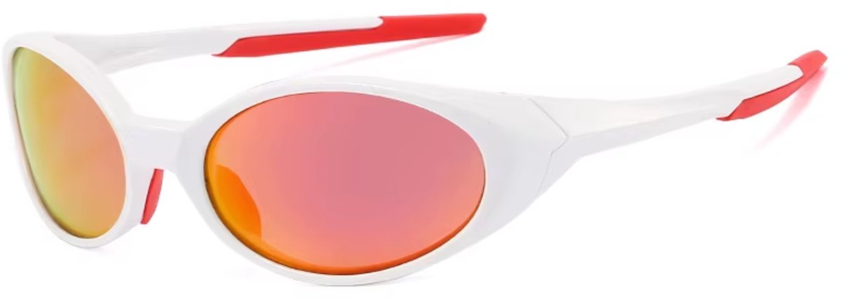 Hardloop Zonnebril - Wit Frame - Rode Glazen - Gepolariseerd