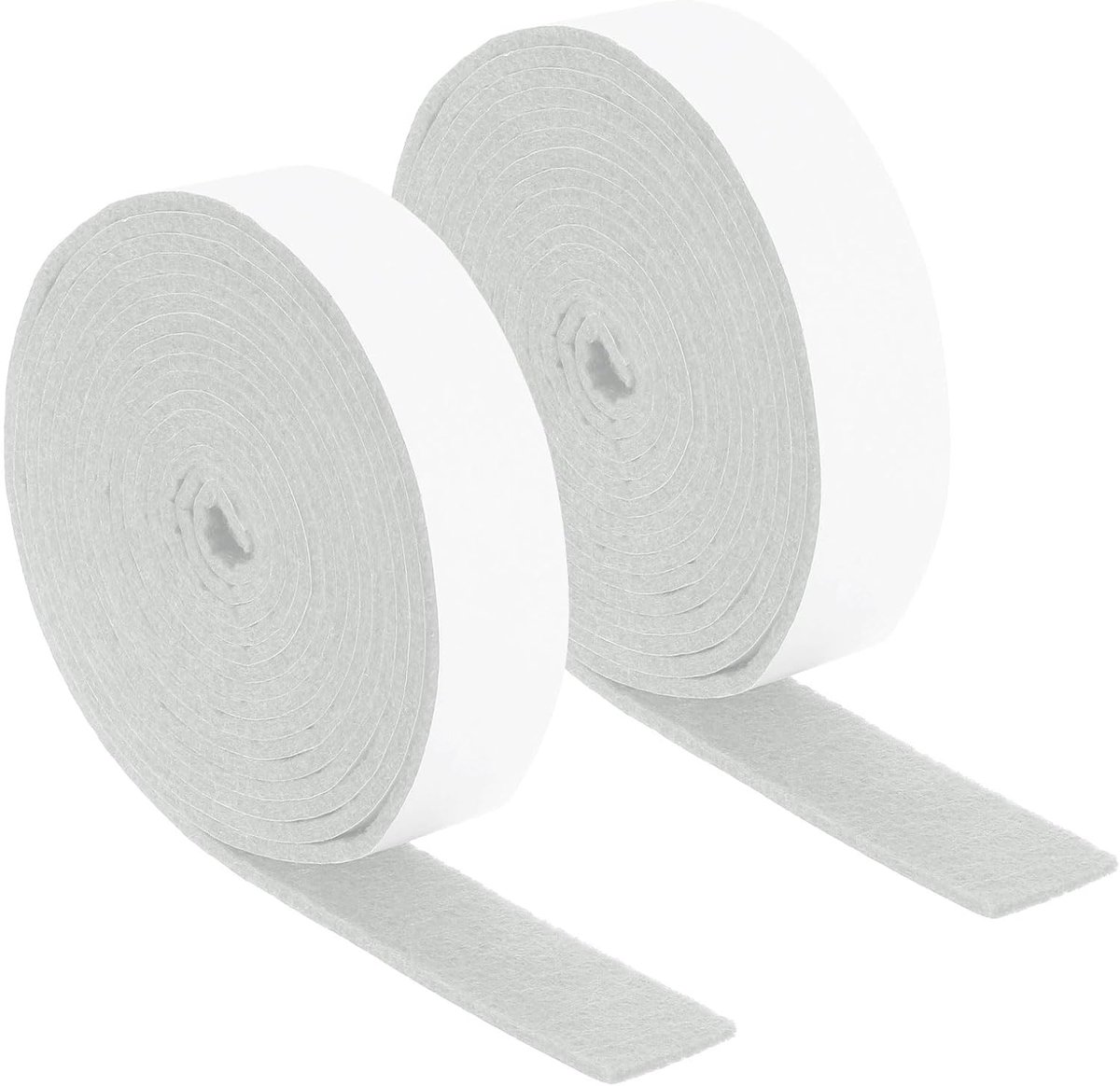 Viltbanderollen met lijm, 2 rollen 2,5 x 30 x 0,30 cm, krasbescherming voor meubels, zelfklevende pads ter bescherming van houten vloeren, wit