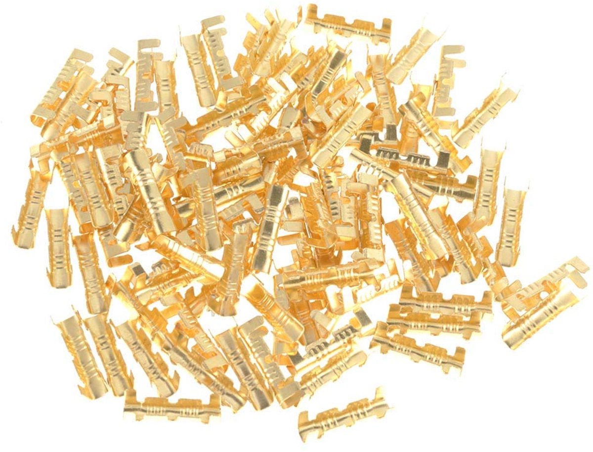 Connector 100 Stuks Messing Draad Terminals Crimp Connectors Elektrische Draad Crimp Connector 0.5 1.5mm Draad Connector: