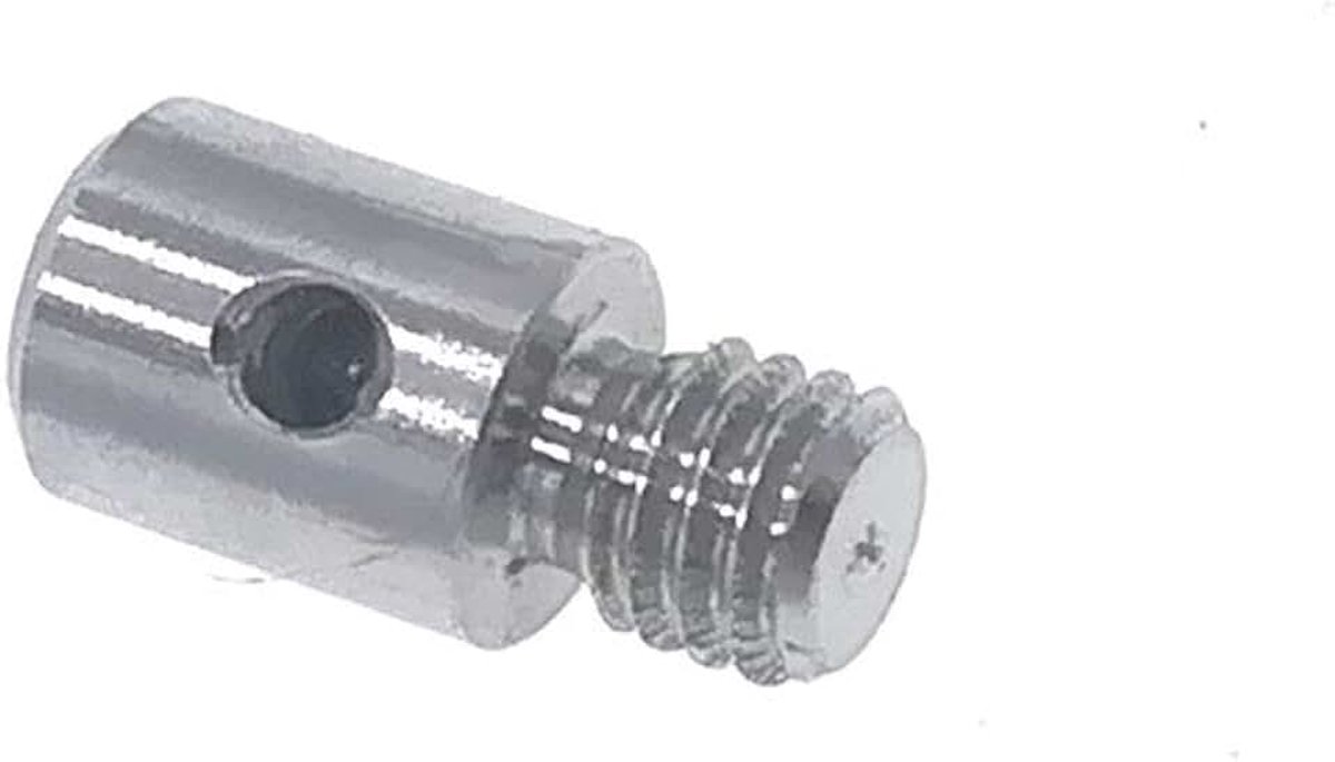 Schroefdraadadapter voor toetsstift mesknop M3 buitendraad tot M2 binnendraad 4 mm diameter 5 mm lengte