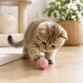 ZoeZo Kattenspeeltjes Automatisch - Zelfrollendde Kattenbal - 3 Speelstanden - USB Oplaadbaar - Roze