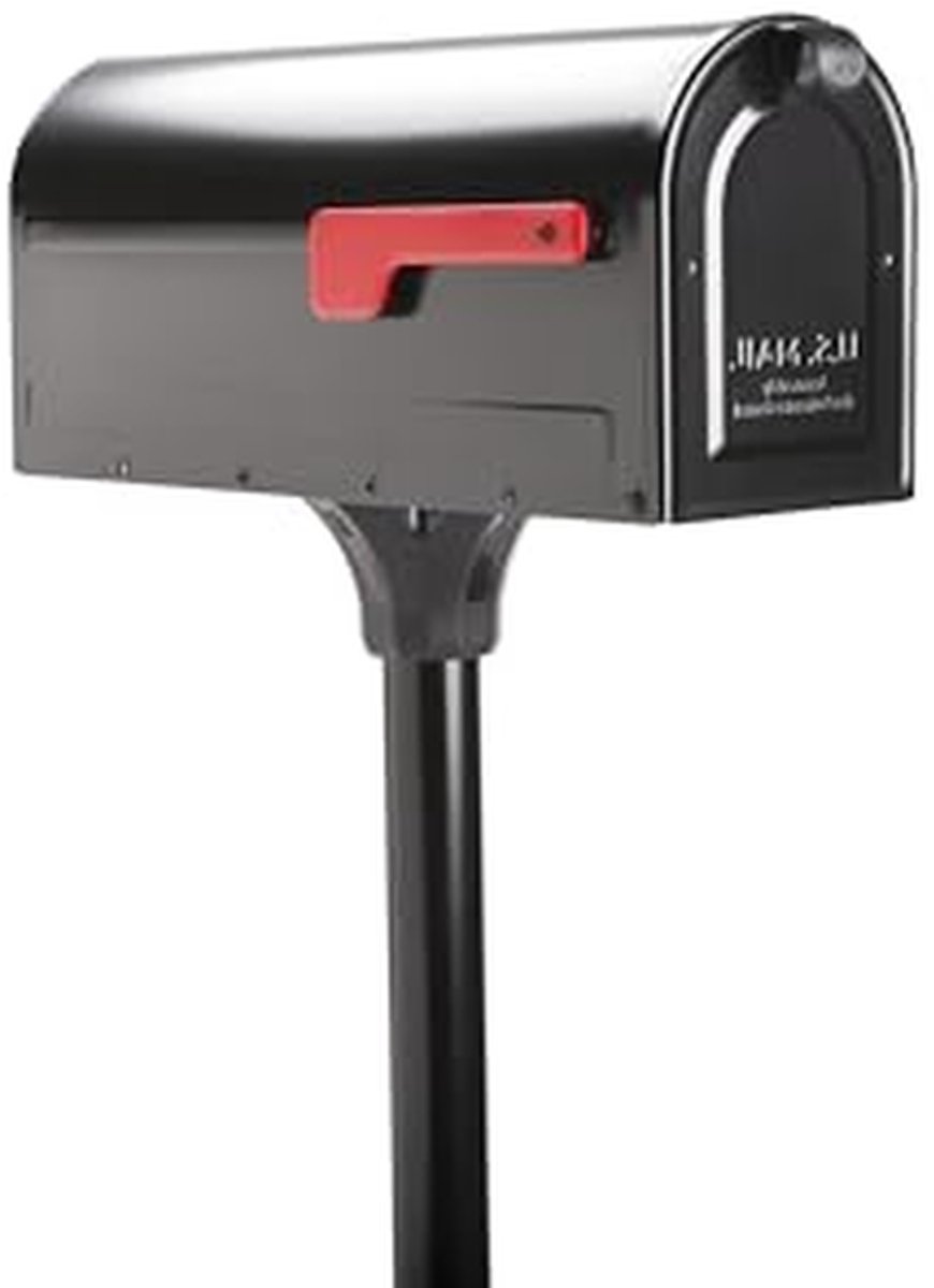 Brievenbus Kit - Brievenbus met paal - Buitenpost ontvangen - Gepoedercoat staal - 51 cm diep - Zwart