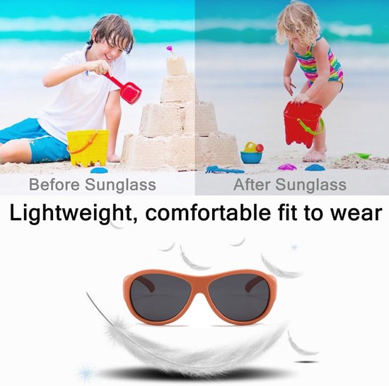 Baby Zonnebril - Kinderzonnebril UV - Bescherming Ogen - Verstelbare Band - 6-36 Maanden - Oranje Frame — afbeelding 4