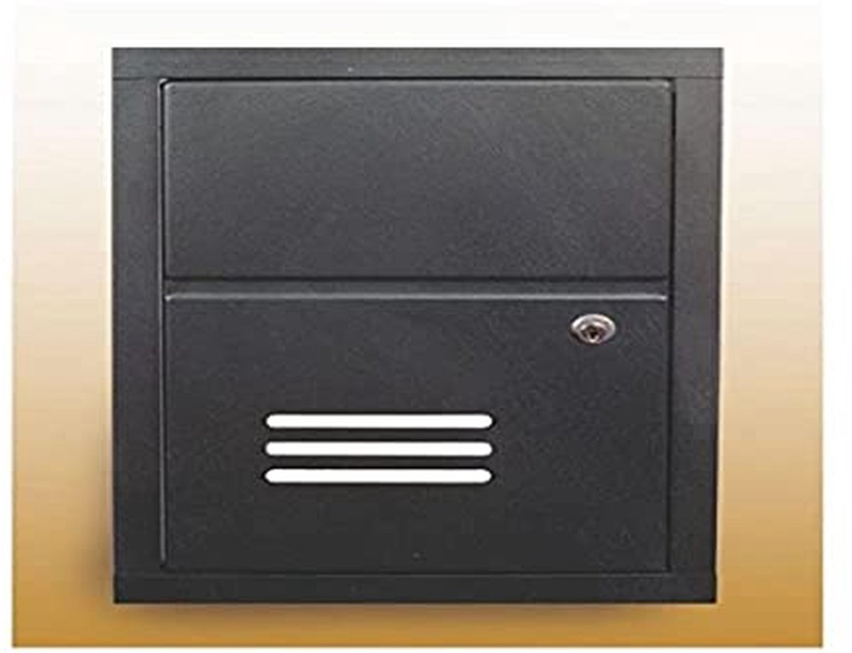 Brievenbus Inbouw - Postbak - Veilig Post Ontvangen - Aluminium Constructie - H 34.5 x L 24.5 cm - Rood Zwart