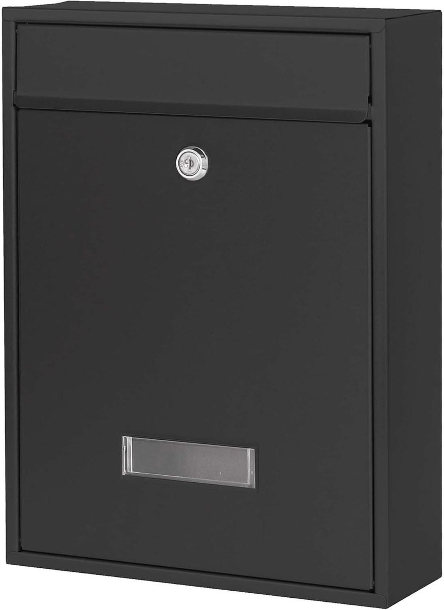 Brievenbus - Wandmodel brievenbus - Post ontvangen - Gecoat staal - 35 cm hoog - Zwart