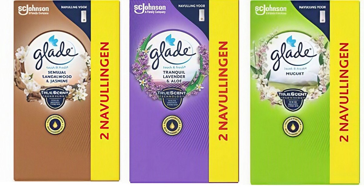 Glade Touch & Fresh - MIX - Sandalwood & Jasmine 2 x 10 ml / Lavender & Aloe 2 x 10 ml / Muguet 2 x 10 ml