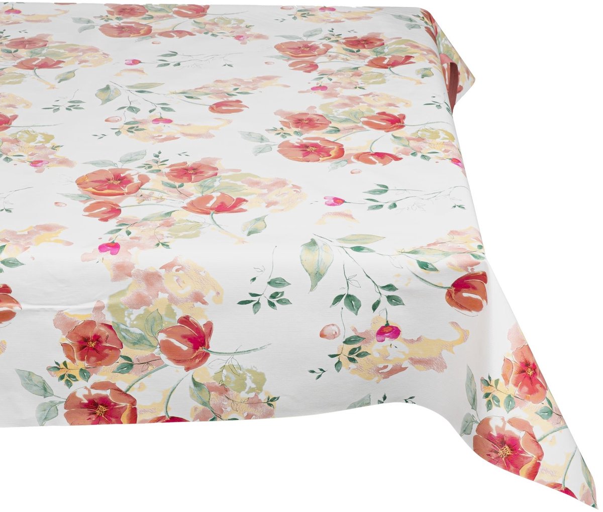 ANRO Tafelkleed Klaprozen Rood Ovaal 220x140cm Rechte rand Afwasbaar Waterafstotend Binnen & Buiten
