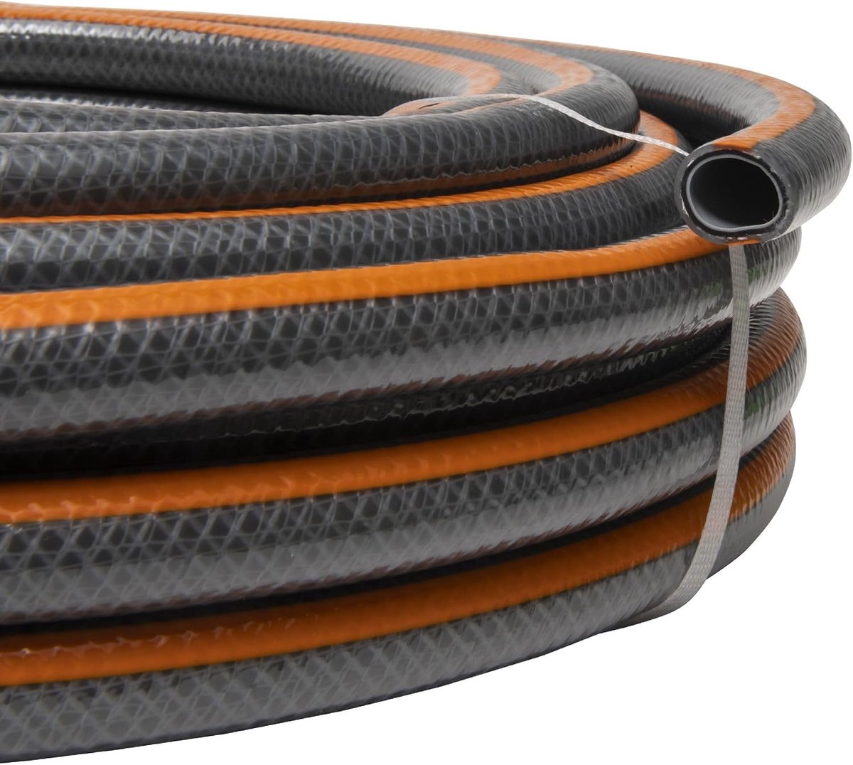 Tuinslang Versterkt - Water Slang - Buiten Bewateren - Knikbescherming 200 g/m² - 15 mm - Grijs Oranje – foto 2